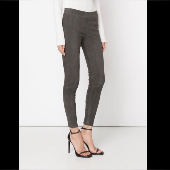 Vince Pull-on Lambskin Suede Grey Pants Size XS, Retail $995 - Picture 3 of 8